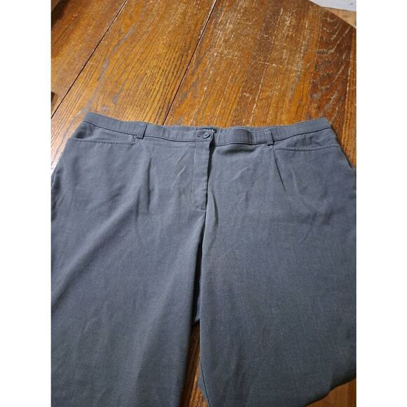 Suze 24WP George Think Slim Grey Flat Front Dress Pants High Rise Waist Trousers - Picture 2 of 3